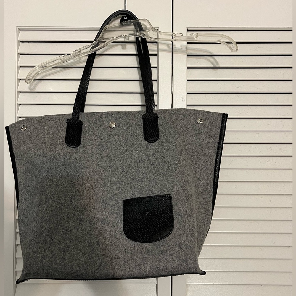 Longchamp Roseau Essential Large Wool Open Tote Bag Shopper